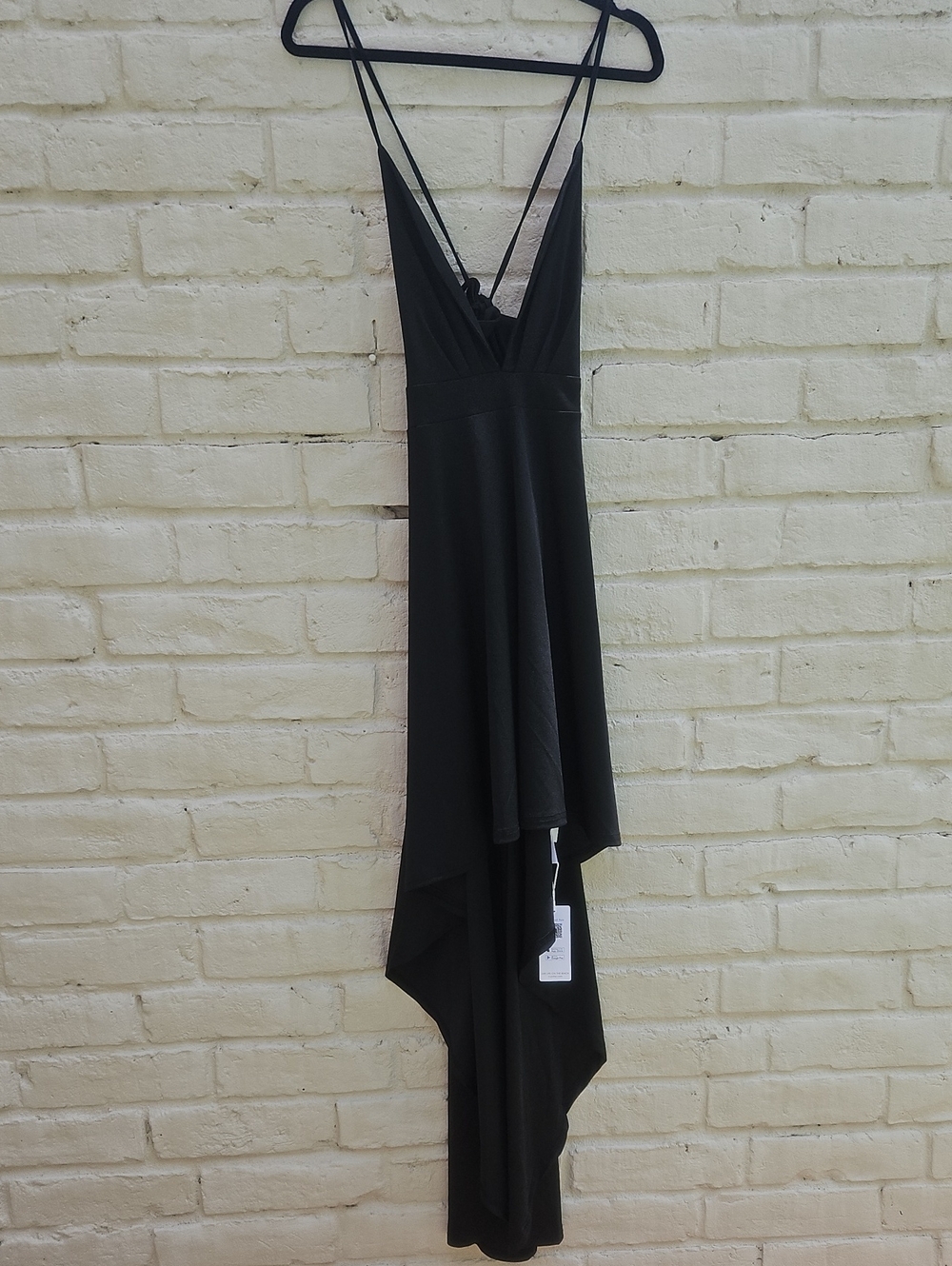 Cupshe Black High-low Slip Dress with Spaghetti Straps